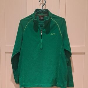 Unisex Sherpa Green Quarter-Zip Pullover